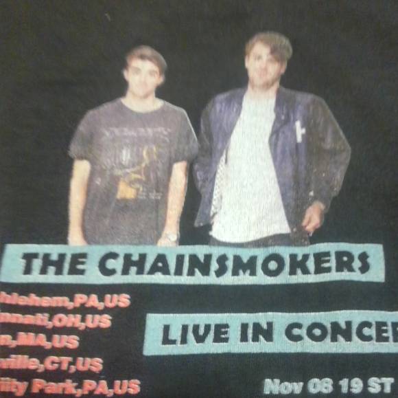 ⛓️ 🚬 Chainsmokers Band Concert Tour Shirt 🌎 World War Joy ☺️ Small 5SOS Lennon - Picture 5 of 10